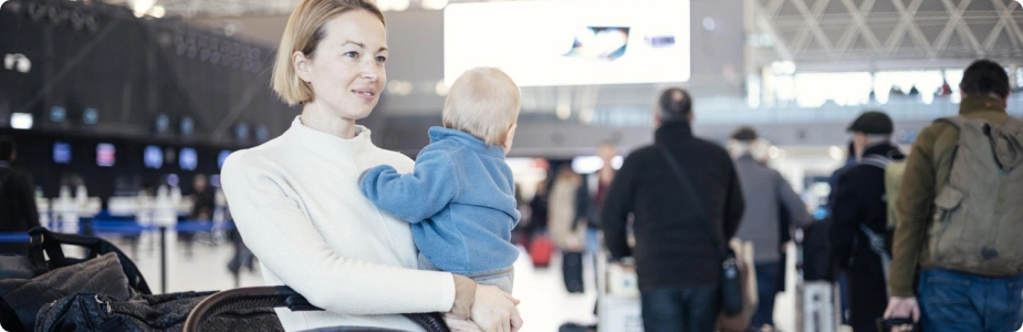 infant at airport